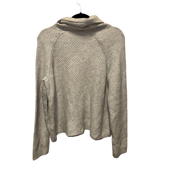 Banana Republic Funnel Neck Sweater Light Gray Merino Wool Alpaca Blend Medium - Picture 3 of 6